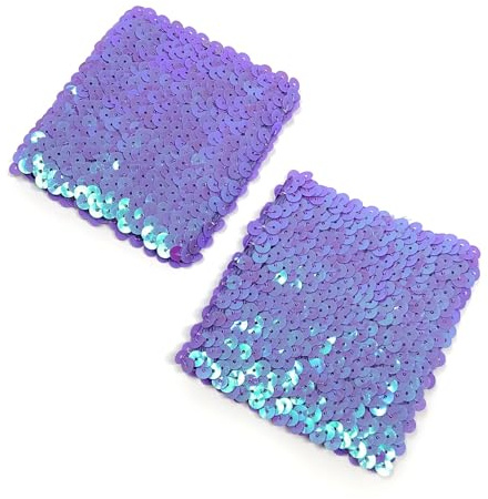 Lila ljuslila par damarmband i paljettfärgad polyester för maskerad, 16 x 10 cm