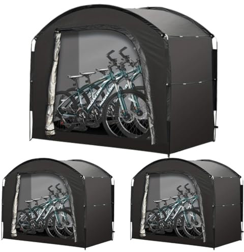 Bike Storage Outdoor 210 * 150 * 165cm Bike Cover for Outside Storage Waterproof Bike Shed for 3-4 Bikes Bicycle Cover Bike Tent Bike Store Shelter Storage Tent bike storage（black）