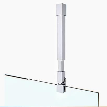Barre de fixation pour paroi de douche, Stabilisateur de douche carré en acier inoxydable, Pour barres de douche 300-450 mm Epaisseur du verre 6-10 mm, (Tube carré 500-850mm)