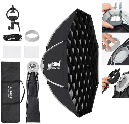 AMBITFUL Softbox de tira de liberación rápida de 11.8 x 47 pulgadas con soporte Bowens y soporte Speedlite para luces COB, flash para CB60/CB100, SL60/SL100, MS300/SK400, V1/V1PRO/V100, AD200PRO/II