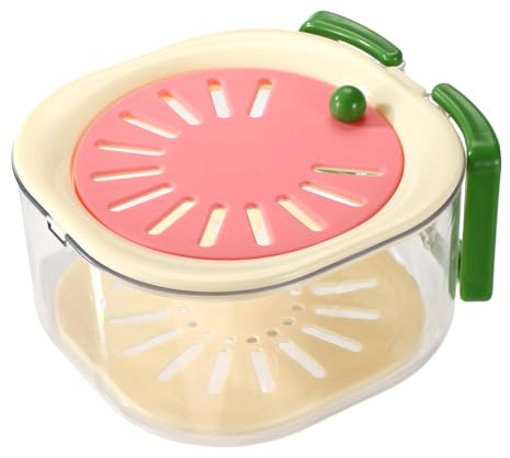 Fruit Strainer Wash Washing Bowl, 6.3x5.9in Multifunctional Salad Spinner Cleaner Cleaning Bowl for Kitchen Colanders Vegetable Washer Refrigerator Storage and Outdoor Picnics (Pink)
