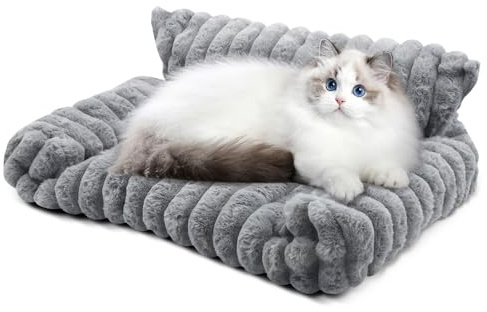 Nastopee Katzenbett Haustiersofa Katzensofa Hundesofa - 60x45x20 cm - Waschbares und weiches Hundebett für Katzen und Hunde, rutschfest (Grau)
