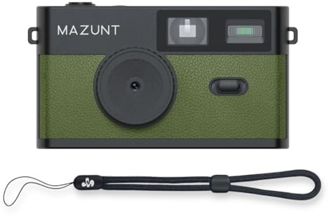 MAZUNT Retro Digital-Kamera, 12 MP, bildschirmfreie Vintage-Kamera mit 4 Filtern, Einwegkamera-Ersatz, inkl. 8 GB SD-Karte für tausende Fotos, grün