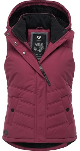 Ragwear Gilet da donna senza maniche per esterni, calda giacca invernale impermeabile con cappuccio rimovibile Hesty Intl XS-6XL, L