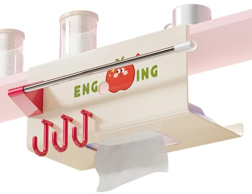 Soporte para pañuelos faciales, estante para pañuelos de pared con gancho, soporte para servilletas de papel de cocina, para baño, inodoro, cocina, dormitorio, hotel, balcón