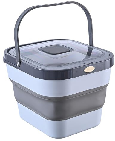 Dispensador hermético para almacenamiento de cereales - Contenedor para arroz, capacidad plegable, recipiente con vaso medidor incluido | Harina de cereales Pasta Organizador de piensos para anim