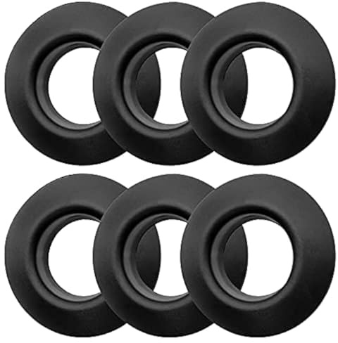 LQTSLFM 6 Stück Kajak Paddel Tropfringe, Schwarz Gummi Abtropfring für Paddel, Teilbar Paddelzubehör, Universell Ruder Tropfnase Ringe für Kajak-Kanu-Paddel (Schwarz-6 pcs)