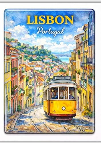 Lissabon -Portugal-Souvenir-Kühlschrankmagnet Fridge Magnet, Reiseandenken Aimant de refrigerateur Calamita de frigorifero Iman de nevera Koelkastmagneet Fridge Magnet 090526