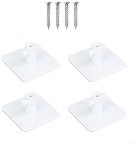 4 soportes para batidora con tornillos de fijación, sistema de organización para batidora de mano y accesorios para robot de cocina, ganchos de metal resistentes de polipropileno, color blanco, 5 x 5