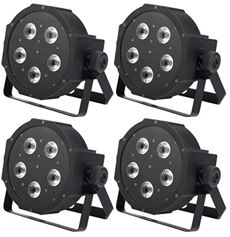4x Showlite FLP-5x9 RGB Flatline Panel Licht Effekt (Discolicht, DMX-Steuerung, Automatiksteuerung, Musiksteuerung)