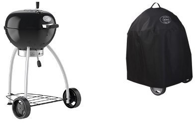 Rösle 25007 Kugelgrill Belly F50 No.1 schwarz, 68 x 68 x 99 cm + Abdeckhaube