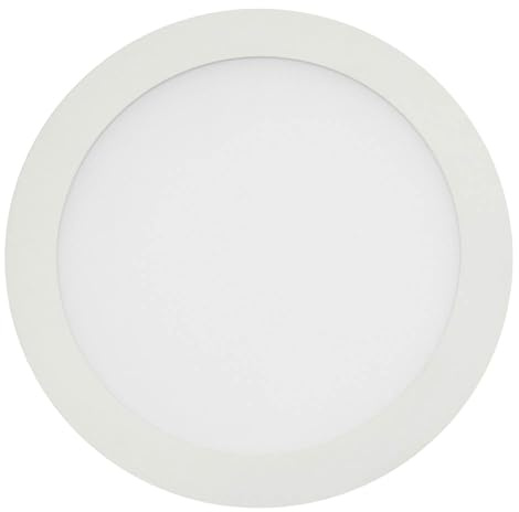 LED Deckeneinbauleuchte 15W warmweiss (~3000K); Runde Einbauleuchte flach, weiss