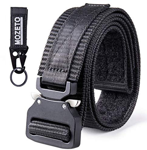 MOZETO Taktischer Gürtel, Unisex Militär Gürtel mit Schnellspanner Metallschnalle, Nylon Gürtel für Outdoor, Arbeit, Militär, Freizeit, Jagen - Gift Packaging