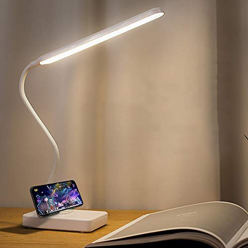 MAYTHANK Kabellose Leselampe Aufladbar 2400mah Akku LED Schreibtischlampe, Kleine Tragbare Tischlampe Wiederaufladbar Batterie Nachttischlampe Kinder,Touch 3 Farb,Dimmar,Höchste 45cm