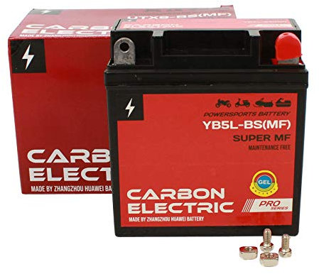 Carbon Electric Gel Batterie YB5L-BS MF 5Ah 12V 12N5-3B Motorrad Roller Quad