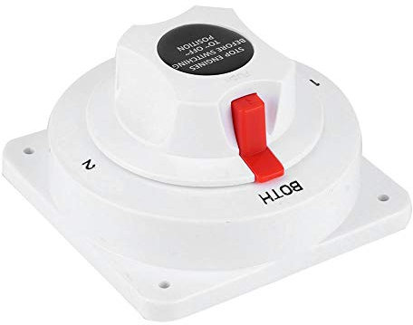 Boot-Doppelbatterieschalter-Kit, robuste und langlebige Batterieschalter 300A 4-Positionen-Doppelbatterie-Wahlschalter Bootsbatterieverteilung, für 6V, 12V, 24V, 32V Stromversorgungssystem des Bootes