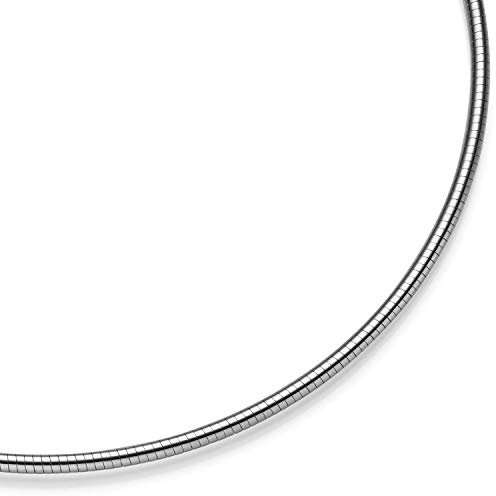 2,5mm Halsreif Omegareif rund Kette Halskette Collier aus 585 Gold Weißgold 50cm