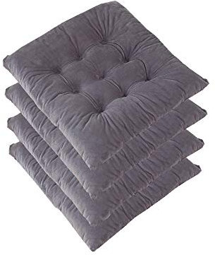 FTTKGRL 4er Set Sitzkissen,Polsterauflage Auflage für Stühle, für Innen- und Außenbereich geeignet, Sitzpolster Auflage für Haus und Garten (grau,40×40CM)