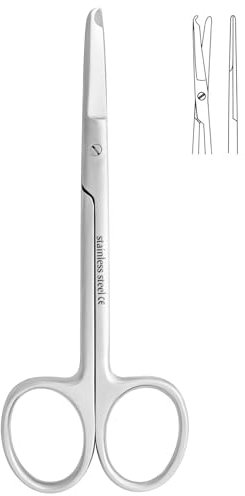 Suture Stitch Scissors 4.5 with Crescent Delicate Hook- Perfect for Suture Removal, First Aid, EMS Training and More Premium Quality Instrument- Stainless Steel (Silver)