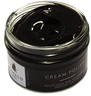 Famaco 50ml Black Leather Deluxe Cream Polish for Boot and Shoe with Application Brush - Nourish and Leather Protector Kit for Boots and Shoes