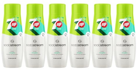 SodaStream Lot de 6 Concentré 7Up Saveur Mojito Zéro Sucres pour Machine à Eau Pétillante et Soda | Préparez jusqu'à 9 Litres de 7Up en Quelques Secondes, Goût Original, 440ml