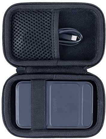 Khanka Duro Viaje Estuche Bolso Funda para Anker 622/521 Cargador Portátil Magnético Inalámbrico (MagGo) Batería Externa inalámbrico Plegable de 5000mAh (Negro)