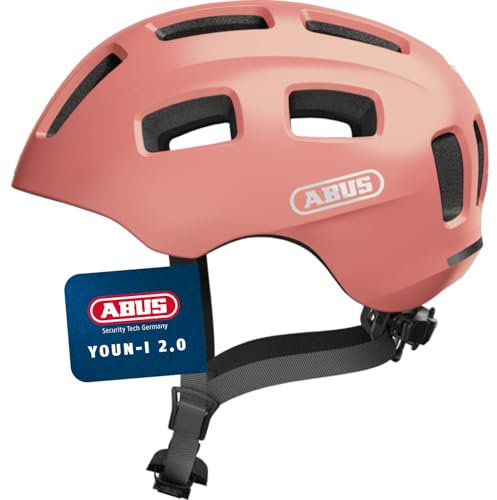 ABUS Fahrradhelm Youn-I 2.0 - mit Licht für Kinder, Jugendliche und Junge Erwachsene - Mädels Jungs - Roségold, Größe S, Rose Gold, S (48-54 cm)