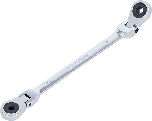 BGS Chiave ad anello a cricchetto doppia, inclinabile, SW E6 x E8 71028-6X8