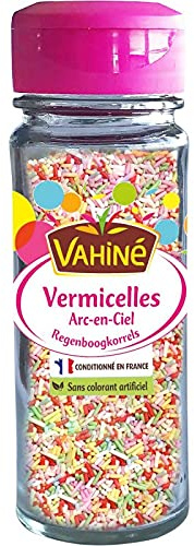 VAHINÉ Streusel Regenbogen 65 g – Gourmand-Sortiment zum Verschönern Ihrer Gebäck – 4 Stück
