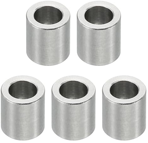 PATIKIL 5pcs M5 Separadores de Acero Inoxidable, Espaciadores Redondos de Metal Espaciadores Metálicos de Acero Inoxidable para M5 Tornillo Pernos, 8x5.1x8mm (L*ID*OD)