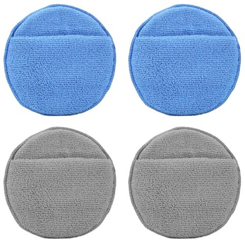 RDNKVB 4pcs Éponge de Polissage à Main en Microfibre Tampon de Cire Remplacement de Polissage de Voiture