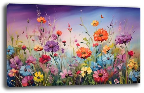 Printerland Quadro Moderno soggiorno FIORI Astratto Quadri moderni da Parete grande Stampa su tela Canvas Decorazione Murale muro Arredo Camera da letto Salone (15, 40x70 cm)