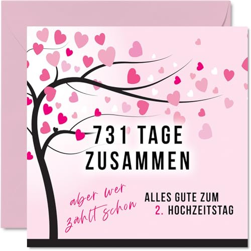 Stuff4 2. Hochzeitstag Karte Liebe, 731 Tage Zusammen