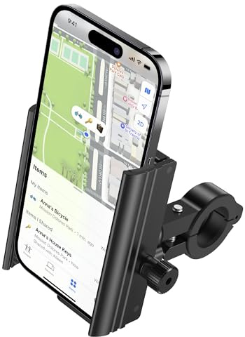 Ubike GPS-spårare cykel telefonfäste, dold cykel telefonmontering spårare kompatibel med Apple Hitta min (endast iOS), förlorat läge, ingen månadsavgift, stöldsäker GPS-spårare motorcykel styre klämma