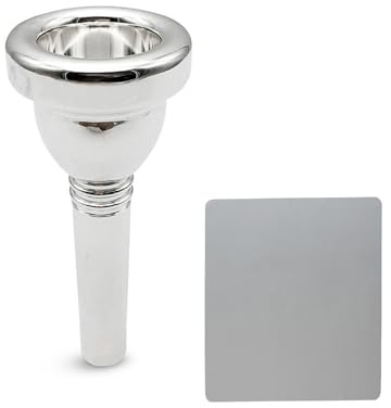 Pangmao Professonal 6 1/2AL Tenor Trombone Mouthpiece Silver Plated, Euphonium Mouth Piece Replacement Brass Instruments Accessories