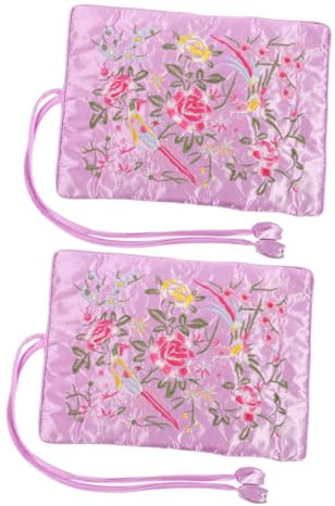 LIFKOME 2stücke Schmuckrolle Aus Stoff Mit Stickerei Für Reisen Tragbarer Schmuck-organizer-tasche Zum Aufbewahren Und Schützen Von Schmuckstücken Für Täglichen Gebrauch Und Besondere Anlä