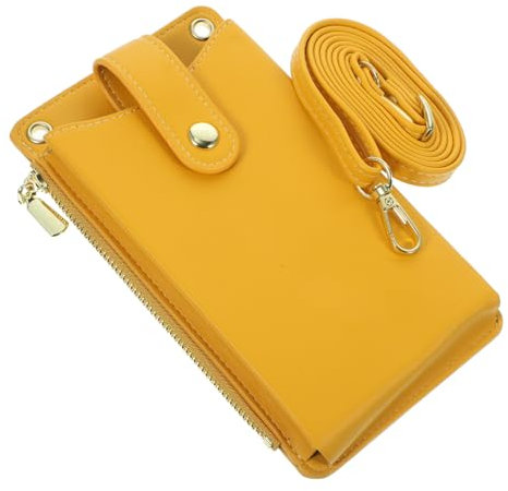 TENDYCOCO Handytasche schultertasche schulter tasche Gelbe Tasche Damenhandtasche schwarze Umhängetasche Crossbody-Handyhalter Kleine Umhängetaschen für Frauen auf Reisen PU-Leder Yellow