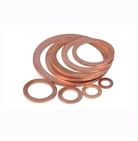 M4 M5 M6 M7 M8 M9 M10 Brass Copper Sealing Boat Washer Flat Gasket Ring Sump Oil Seal Fitting Thickness 1.5mm(M6x18x1.5 10Pcs)