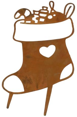 CHEOTIME Metall-Weihnachts-Hofschild-Dekoration, Weihnachtsstecker aus Metall, niedliches, wetterfestes Weihnachts-Hofschild für die Gartendekoration im Freien