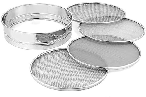 Setaccio intercambiabile 4 in 1 in acciaio inox per farina Chalni spezie cibo colini Atta Chalni, maida, setacci per frumento, setacci per riso, torte e zucchero (confezione da 5)