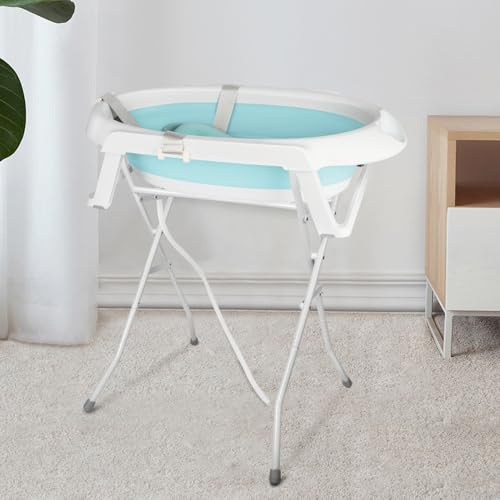 Bañera Bebe con Patas y Cojín Comoda, Facil de Guardar, con Tapón y Patas Antideslizantes - 66 * 61 * 82cm-verde