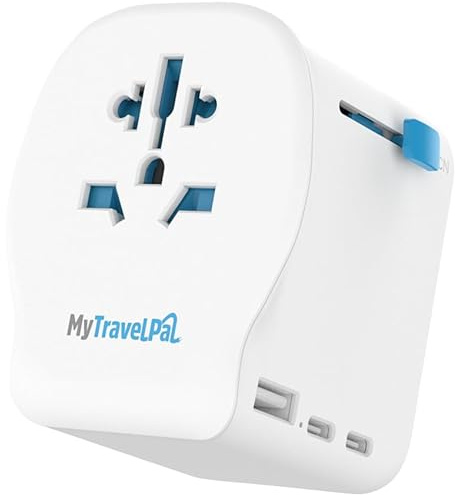MyTravelPal Pro Worldwide Travel Adapter 2 x USB-C ports | UK Safety Regs