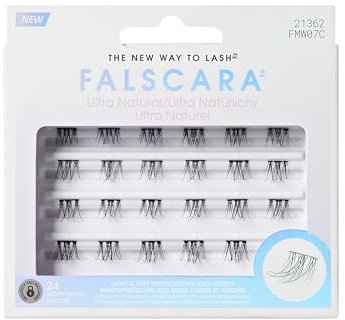 FALSCARA Lot de 36 extensions de cils artificiels ultra naturels, légers et naturels, volume ultra naturel, 8 mm-10 mm-14 mm, imperméables, 36 clusters de cils