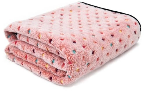 Wokuaile Grandi Coperte in Morbido Pile per Cani Gatti Coperte Calda Flanella Lavabile Soffice per Animali Domestici di Piccola e Media Taglia Rosa, 52 x 76 cm