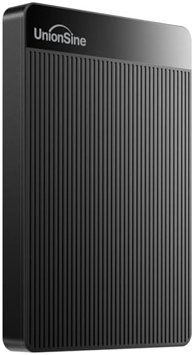 UnionSine Disque dur externe portable ultra fin USB 3.0 pour PC, Mac, ordinateur portable, PS4, Xbox One, Xbox 360 Noir 1 To