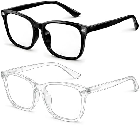 ECO-TH Blue Light Glasses for Kids Boys Girls, 2 Pack Teen Kids Blue Light Glasses, Fake Glasses, Toddler Glasses, Age 6-9