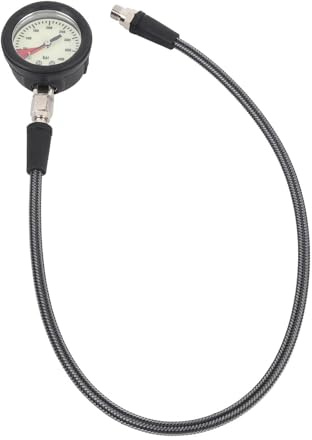 Cocoarm Manómetro de Buceo, Manómetro de Buceo con Manguera Tejida de Fibra de Carbono, Dial de Brillo Nocturno, Lectura de Presión Precisa, Uso del Regulador BCD para Buceadores (65CM)