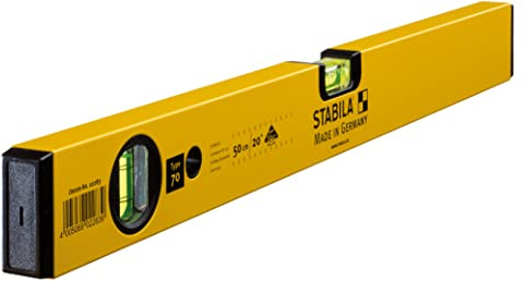 Stabila 2283, Livella da 50cm a Due Bolle, Corpo In Alluminio Estruso Rettangolare Con Plastificazione Elettrostatica