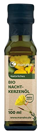 manako BIO Nachtkerzenöl, kaltgepresst, 100 ml Glasflasche