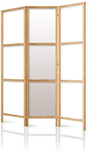 decomonkey Paravent Raumteiler Innen Weiß Orient 135x171 cm 3 Teilig Room Divider Wall Raumteiler Stehend Trennwand Sichtschutz Spanische Wand Sichtschutzwand Wohnzimmer Holz Japan Spa Zen